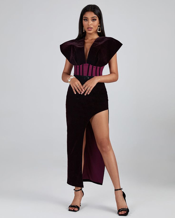 Velvet V-neck Dress For Night Out, Chic Velvet V-neck Dress, Chic Velvet Midi Dress, Velvet V-neck Dress For Date Night, Glamorous Velvet Dress For Date Night, Chic V-neck Corset Dress For Night Out, Chic Velvet Evening Dress, Chic Sleeveless Velvet Midi Dress, Velvet Maxi Cocktail Dress