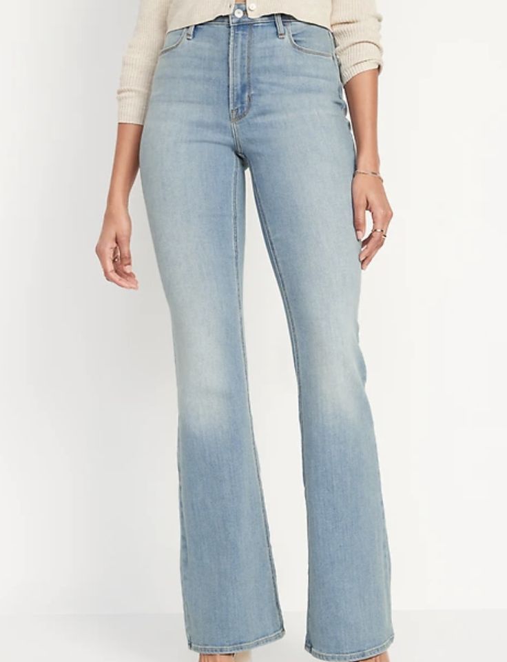 size 10 Mid-rise Medium Wash Flares For Fall, Medium Wash Flare Jeans With Belt Loops, High Rise Fitted Light Wash Flares, Fitted Light Wash Flares For Fall, Mid-rise Flare Jeans With Belt Loops In Light Wash, Light Wash Fitted Straight Leg Flares, Fitted Light Wash Straight Leg Flares, Fitted Straight Leg Light Wash Flares, Fitted Medium Wash Flare Jeans With Button Zip Fly