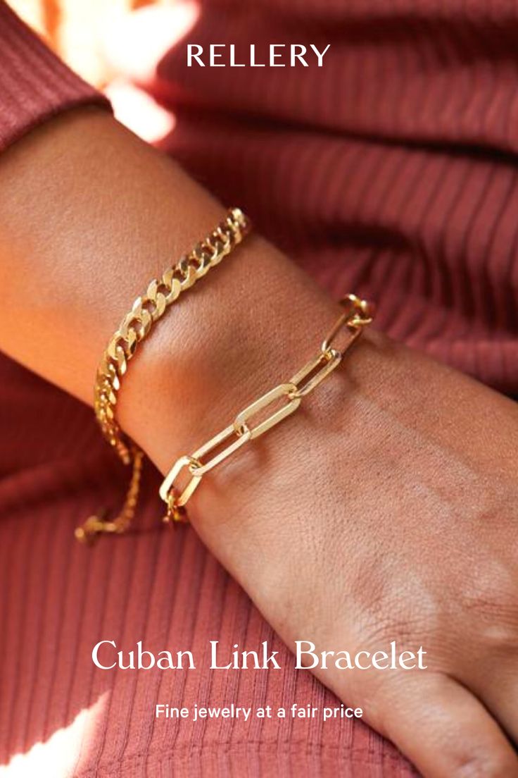 Amazing bracelet! This Bracelet is absolutely fabulous. Very well maid, sturdy, beautiful colour and fits very well. Best gift ideas for her, Best bracelet ideas, Link bracelet, Cuban link bracelet, Bracelet for her, Bracelet patterns, Simple gold bracelet for women, Aesthetic bracelet, Bracelet for her, Women's gold jewelry, Trendy gold bracelet, Wedding Bracelet, Elegant style, Shophisticated fashion, DIY bracelet ideas! #bracelet #linkbracelet #cubanlink #gifts #rellery #jewelryaccessories Trendy Adjustable Chain Bracelets For Layering, Gold Trendy Stackable Chain Bracelet, Trendy Gold Stackable Chain Bracelet, Trendy Link Jewelry With Double Chain, Trendy Double Chain Link Jewelry, Trendy Jewelry With Double Chain Link, Everyday Metal Bracelets With Double Chain, Trendy Everyday Stackable Gold Bracelet, Trendy Everyday Bracelets With Adjustable Chain