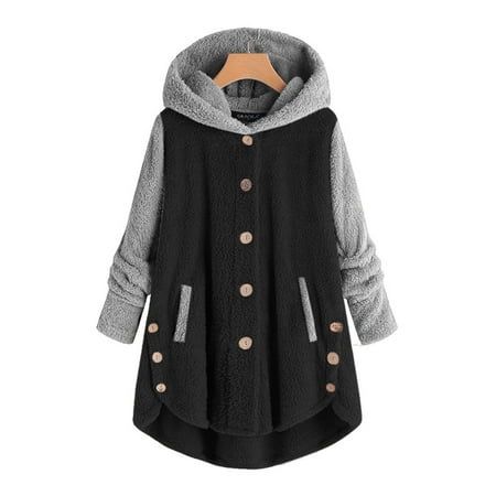 Women's Winter Adult Plush Solid Color Hooded Button Long Sleeve Split Round Neck Comfortable Pajamas Coat Features: 1.Women's Coat with hooded Button closure. 2.The front pocket design can hold some small things. 3.Use fabrics to make you comfortable all day long. 4.Home wear is necessary for the home, you can wear it bathing and sleeping. 5.Very suitable for daily sports, outdoor activities and other daily activities. Product Description: Season:/Srpring/Winte Gender: Women Occasion:Outdoor Ca Stylish Women Outfits, Cat Ear Hoodie, Basic Knitting, Cardigan Plus Size, Patchwork Coat, Oversize Pullover, Maxi Cardigan, Plus Size Winter, Hoodie Streetwear