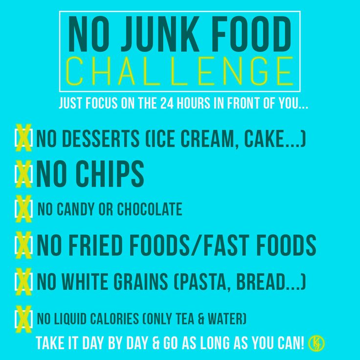 No junk food challenge | HEALTH No Fried Food Diet, How To Not Eat Junk Food, 21 Day No Junk Food Challenge, Fun Diet Challenges, Junk Food Challenge, How To Avoid Junk Food, No Junk Food, No Junk Food Challenge, Eat Less