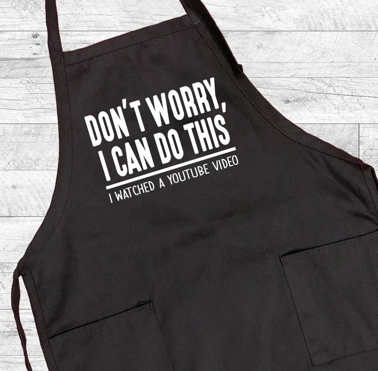 an apron that says i like to get high quality ingredients on the front and back