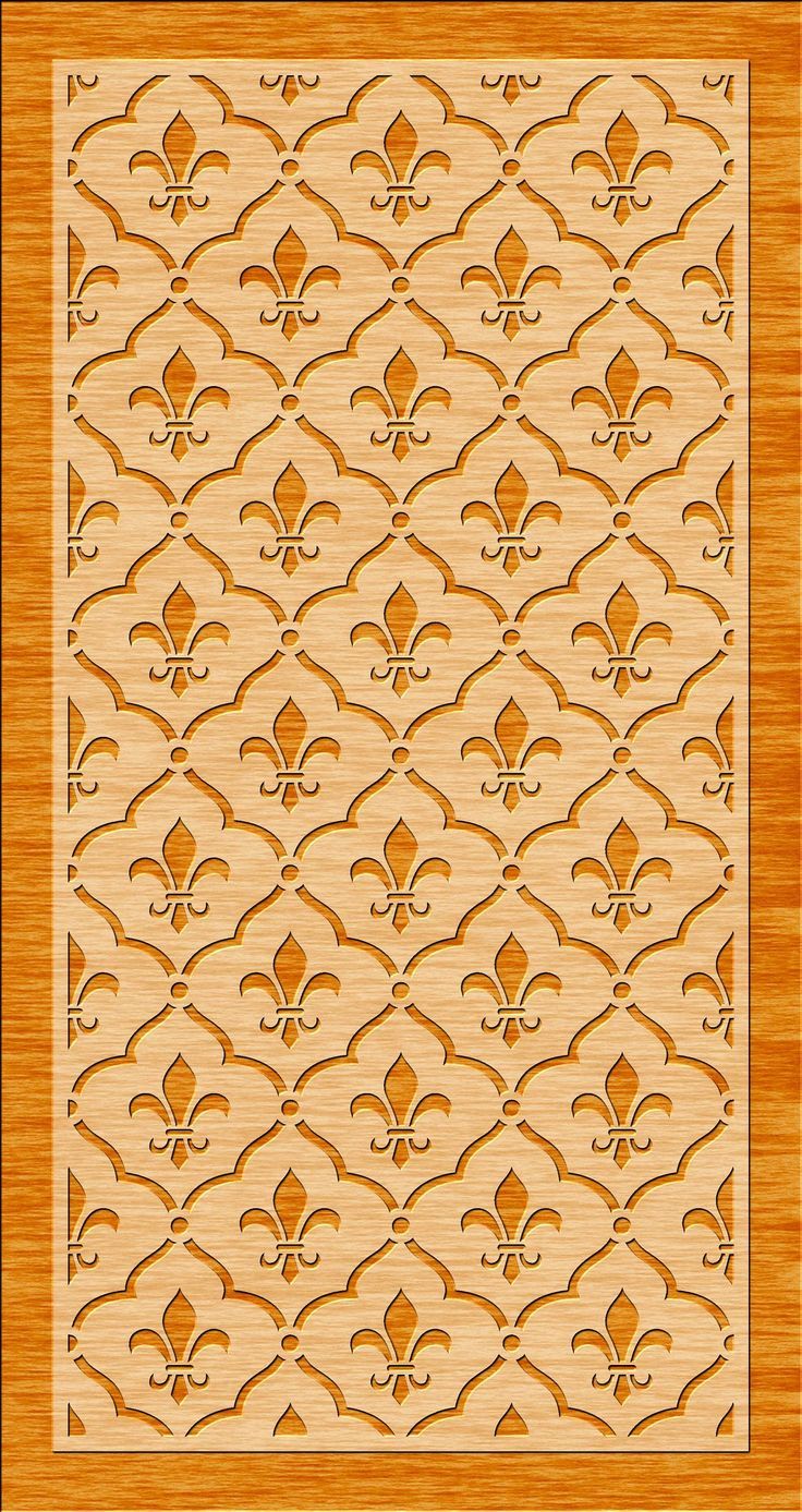 a wooden panel with an intricate design on it