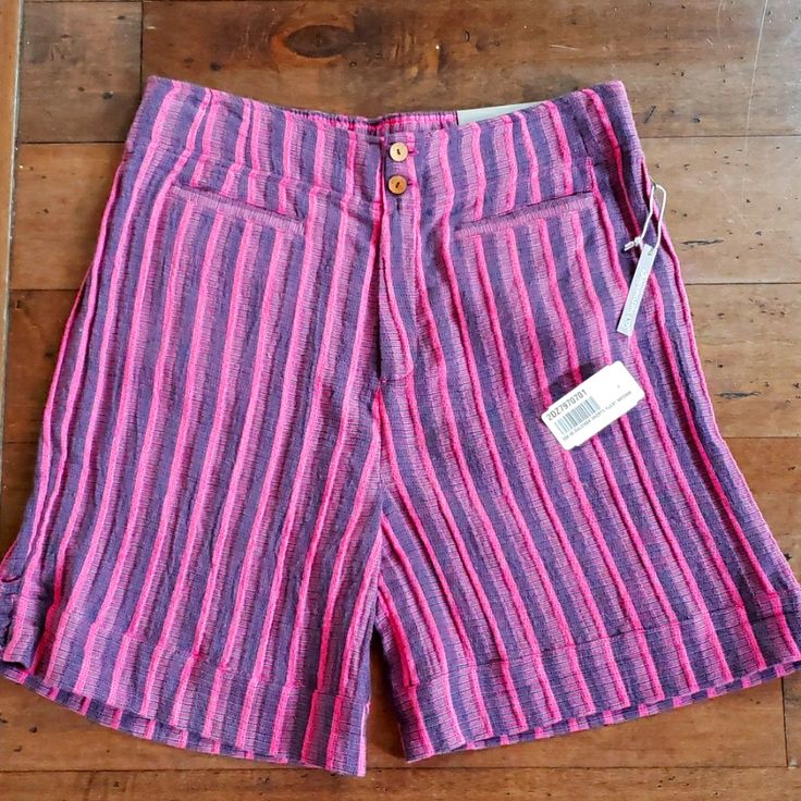 Brand New With Tags. 5.5 Inch Shorts. Very Comfortable. Elastic Panel At The Back Summer Beach Shorts In Purple, Purple Summer Shorts For Vacation, Summer Purple Bottoms With Pockets, High Waist Purple Bottoms For Beach, Purple High Waist Relaxed Fit Bottoms, Purple Relaxed Fit High Waist Bottoms, Purple Summer Beach Shorts, Summer Beach Purple Shorts, Pink Beach Bottoms With Short Inseam