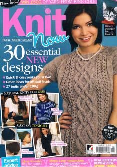 the front cover of knitting now magazine