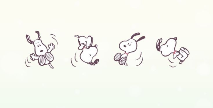 an animated drawing of three dogs running and jumping