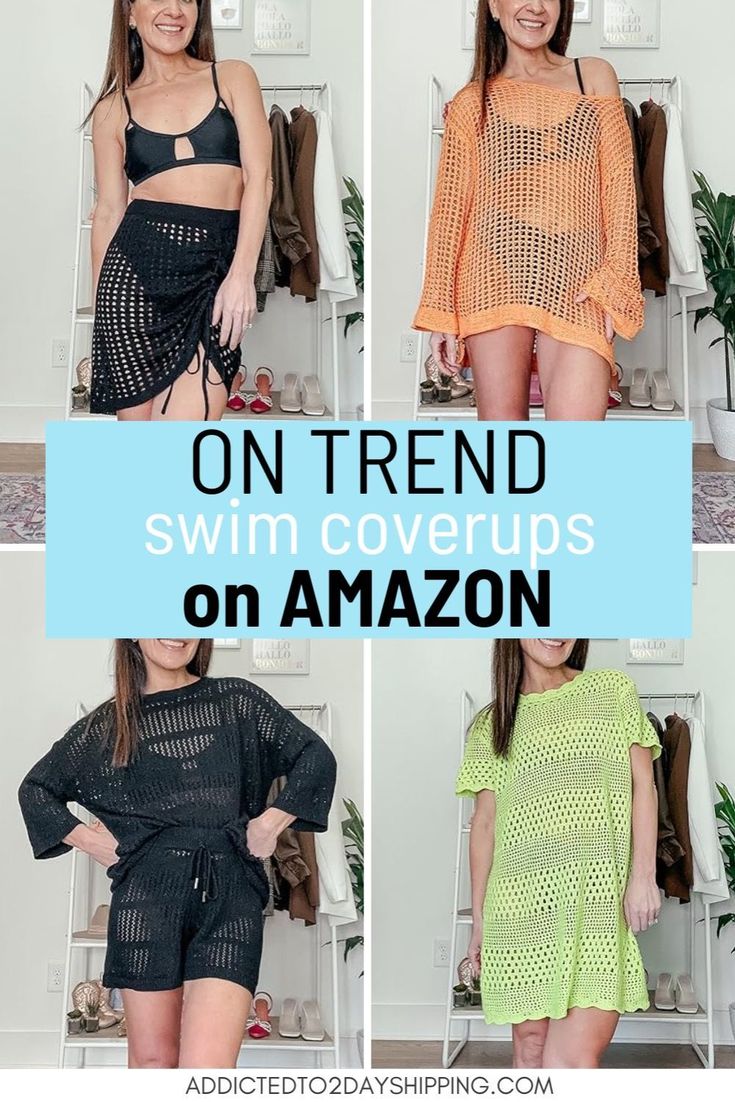 Elevate your beach look with the best trendy swim cover-ups from Amazon! Whether you prefer a swim cover-up dress or a stylish swimwear cover, we've got you covered. Shop now and upgrade your beach swimwear collection for the ultimate summer vibes. Swimsuit Coverup Outfits, Crochet Coverup, Black Crochet Top, Trendy Swim, Swimsuit Coverups, Flattering Swimwear, Coverup Swimsuit, Skirt Swimsuit, Swim Cover Up Dress