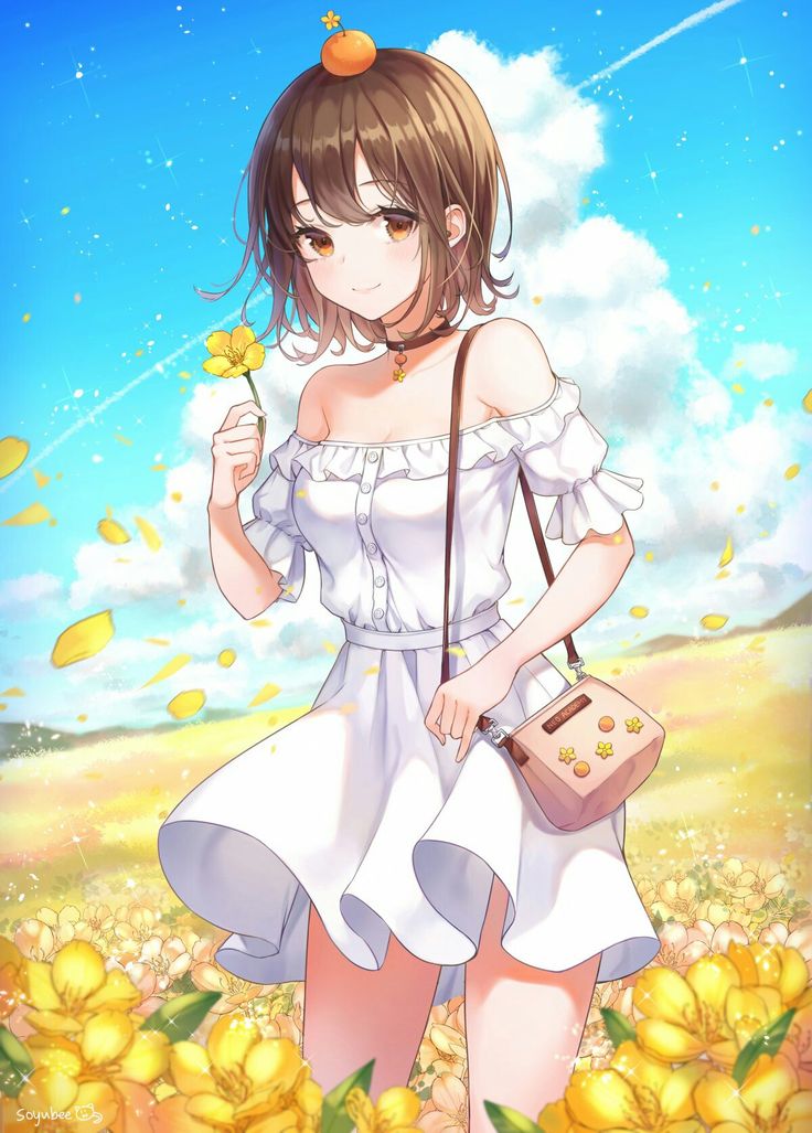 An Anime, Anime Character, Yellow, Flowers, Anime