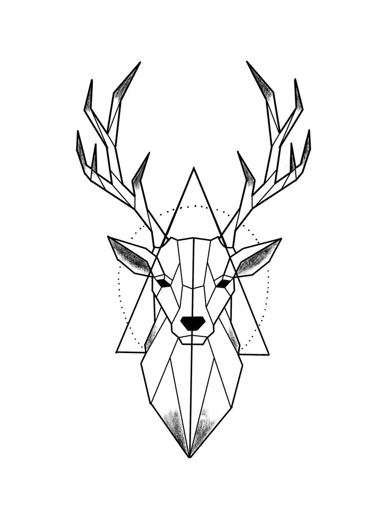 the head of a deer with geometric shapes