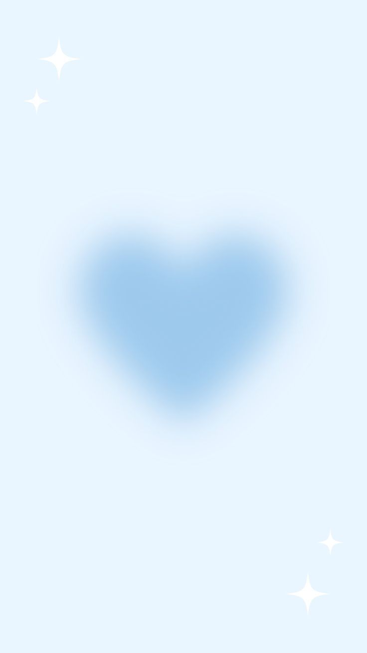 a blue heart shaped object with stars in the sky behind it on a light blue background