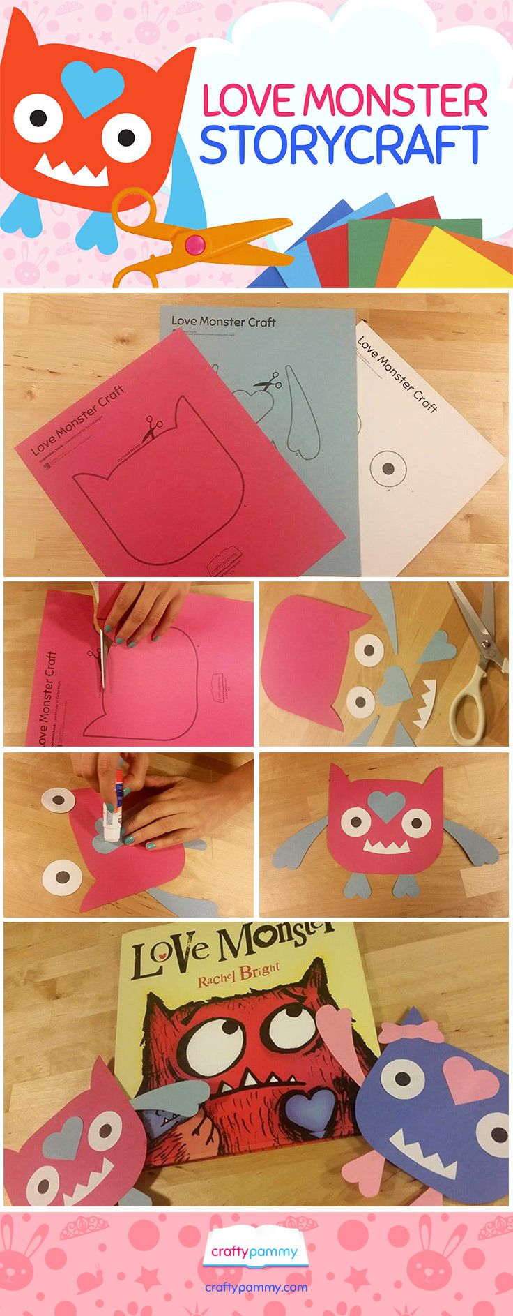 the instructions for how to make a love monster story craft