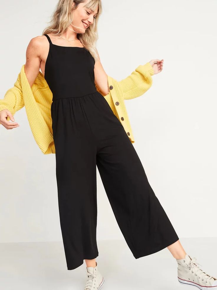 Best Jumpsuits and Rompers From Old Navy | POPSUGAR Fashion Old Navy Jumpsuit Outfit, Black Jumpsuit Outfit, Jumpsuit Outfit Casual, Western Casual, Womens Jumpsuits Casual, Jumpsuit Outfits, Cami Jumpsuit, Jumpsuit For Women, Defined Waist