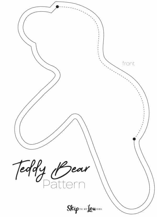 the teddy bear pattern is shown in black and white, with text that reads'teddy bear