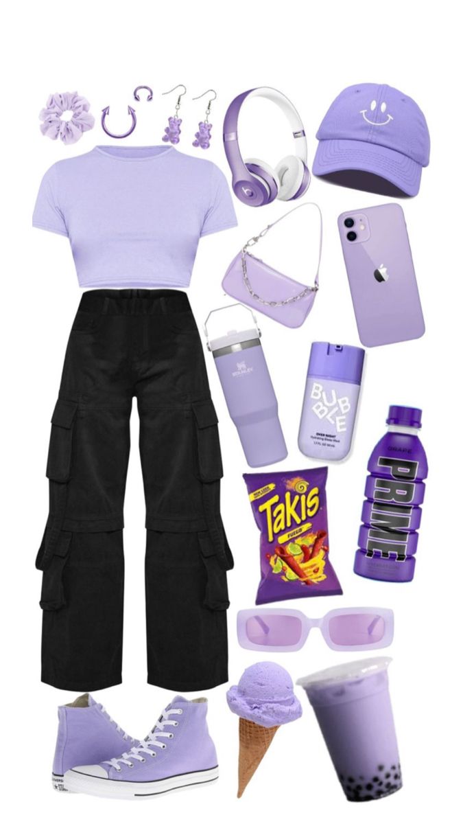 Lavender Outfit, Sneakers Outfit Casual, Purple Fashion Casual, Purple Outfit, Purple Fits, Purple Pants, Casual Preppy Outfits, Social Media Strategy, Purple Outfits