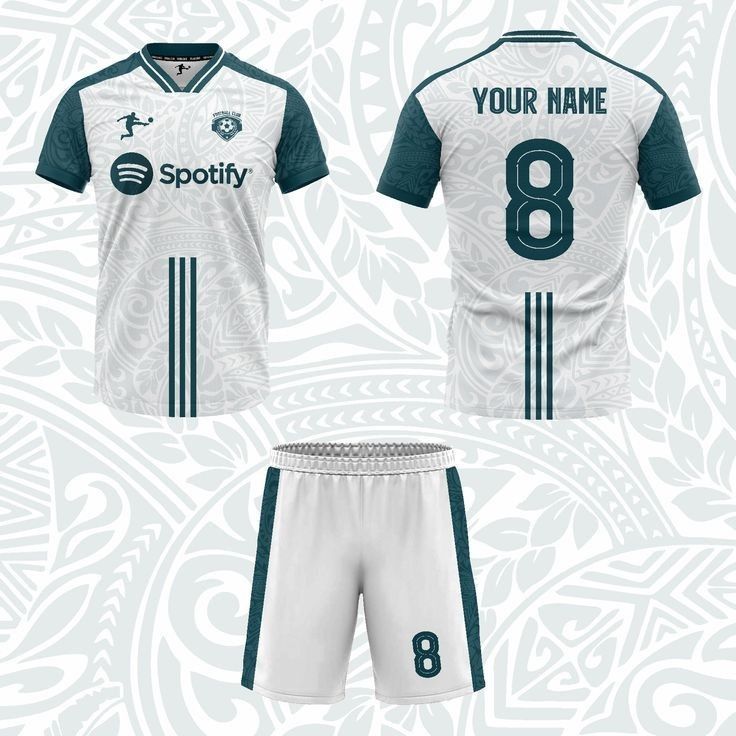 a soccer uniform with the number 8 on it and two shorts, all in white