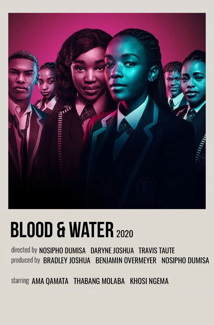 the poster for blood and water, which features four people standing in front of each other