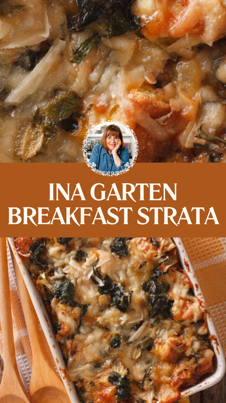 Ina Garten Breakfast Strata Breakfast Strata Recipes Overnight, Egg Strata Recipes, Breakfast Strata Recipes, Asparagus Strata, Strata Recipes Breakfast, Strata Recipe, Spinach Eggs, Strata Recipes, Breakfast Strata