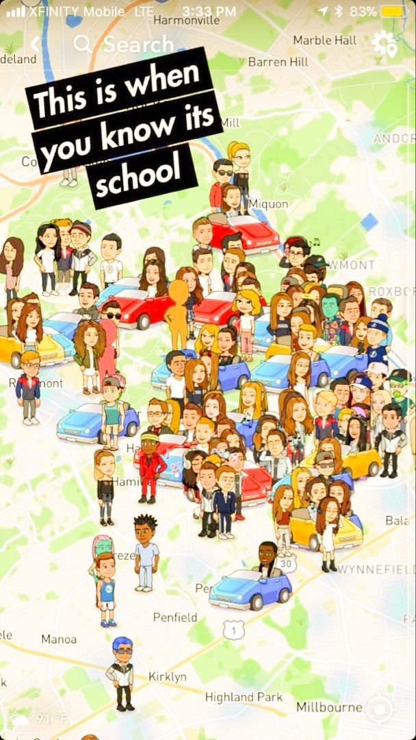 a large group of people standing in front of a map with the words this is when you know it's school