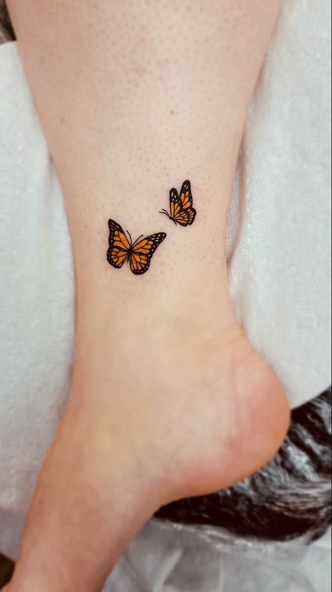 two small butterflies on the ankle