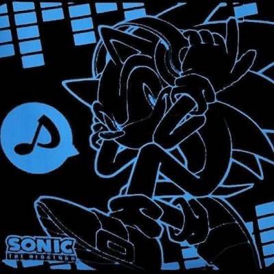 an image of sonic the hedge on a black shirt