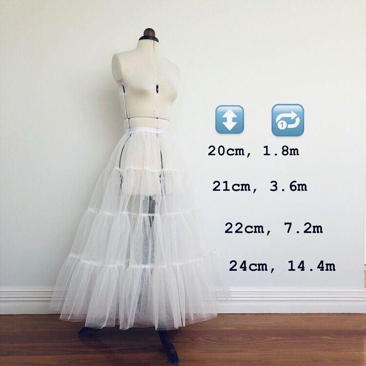 a mannequin is standing next to a white wall with measurements for the skirt