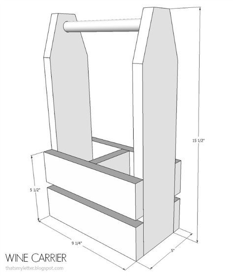 the wine carrier is shown with measurements