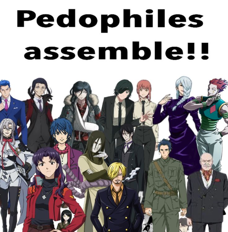 some anime characters are standing together with the caption peophiles assemblee