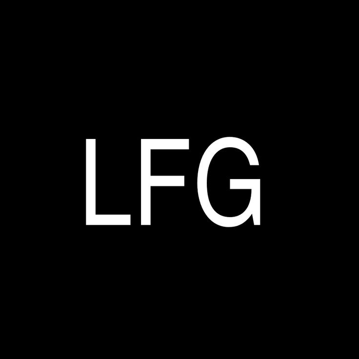 the letters lfg are white on black