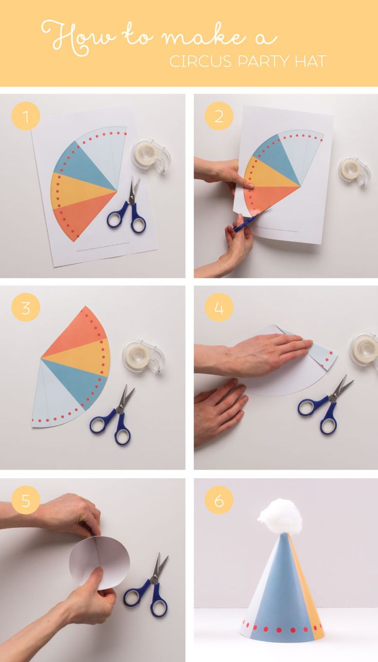 instructions to make a paper party hat