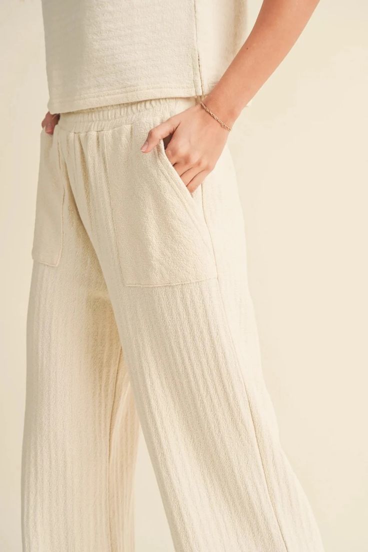 Valencia Lounge Pants Soft Texture Loungewear Bottoms For Spring, Soft Texture Bottoms For Spring Loungewear, Cozy Spring Pants For Relaxation, Cozy Spring Relaxation Pants, Spring Loungewear Pants With Soft Texture, Comfy Cotton Lounge Pants, Comfy Cotton Loungewear Pants, Relaxed Fit Cotton Pants For Lounging, Relaxed Cotton Loungewear Bottoms