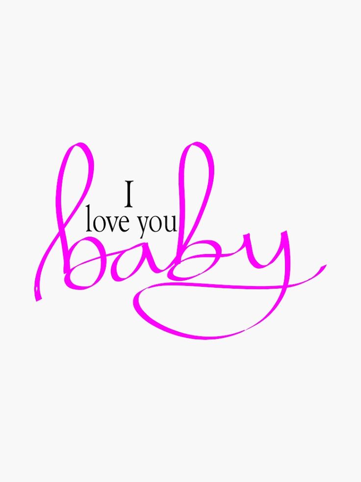 the words i love you baby written in pink ink