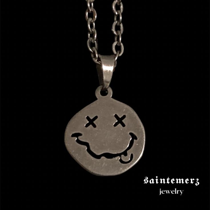 "The smiley face necklace! This listing is for 1 (ONE) necklace only. If wish for more than one, please select quantity. - High Quality Polished Charm - 100% Stainless Steel Chain (Charm & Chain) - Water Resistant! No worries about fading or rusting. Please choose desired chain style correctly. Oval Style: 18\" Box Style: 18\" This necklace is perfect matching for any outfit! Featuring a high quality shine makes the perfect eye-catching accessory for your collection." Smiley Face Necklace, Scene Accessories, Face Pendant, Silver Clay, Scene Outfits, Face Necklace, Charm Chain, Perfect Eyes, Unisex Necklace