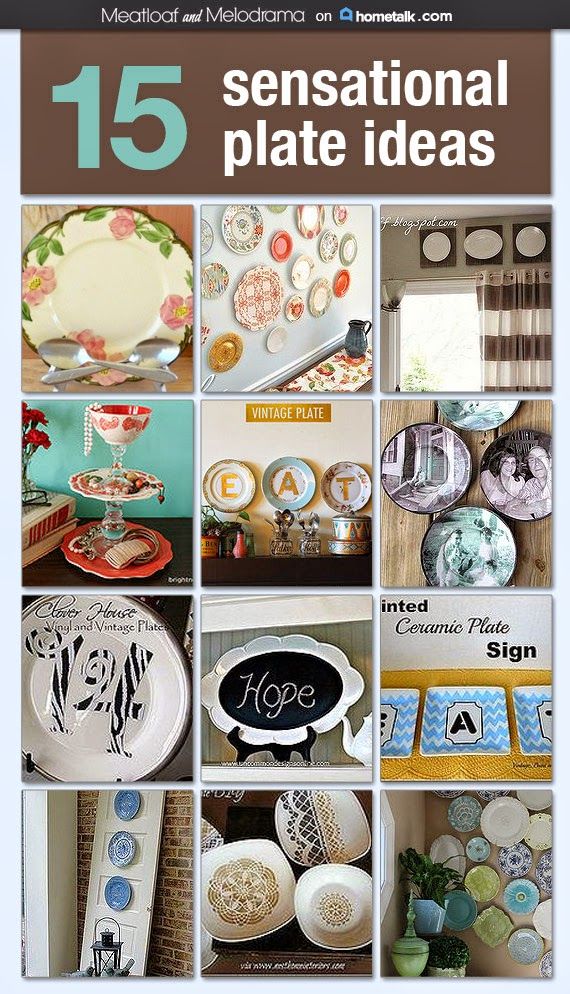 there are many different plates on display in this collage with the words, 15 sensational plate ideas