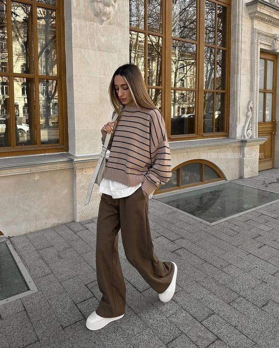 Haircare Tips, Mode Zara, Neue Outfits, Trendy Fall Outfits, Looks Street Style, Brown Pants, Mode Inspo, 가을 패션, Autumn Outfit