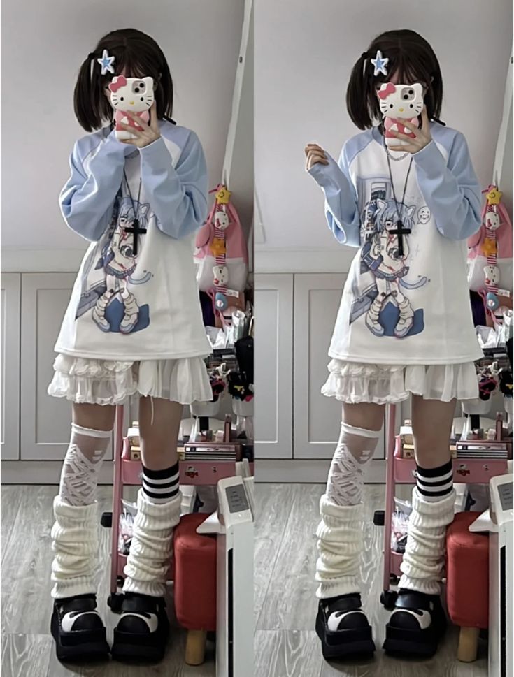 Harajuku Outfits Kawaii, Kawwai Outfit Ideas, Kawaii Girls Outfit, Y2k Kawaii Outfits, Japanese Cute Outfits, Kawaii Style Outfits, Cute Japanese Outfits, Harajuku Style Outfits, Outfit Ideas Kawaii