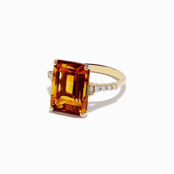 Effy Sunset 14K Yellow Gold Citrine and Diamond Ring Gold Yellow, Citrine, Diamond Ring, Yellow Gold, Ring, Yellow, Gold