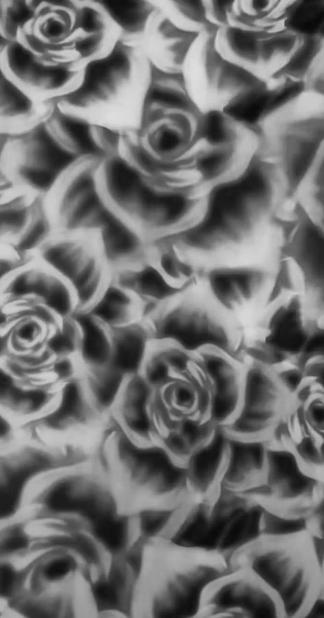 black and white photograph of roses in the water with ripples on it's surface