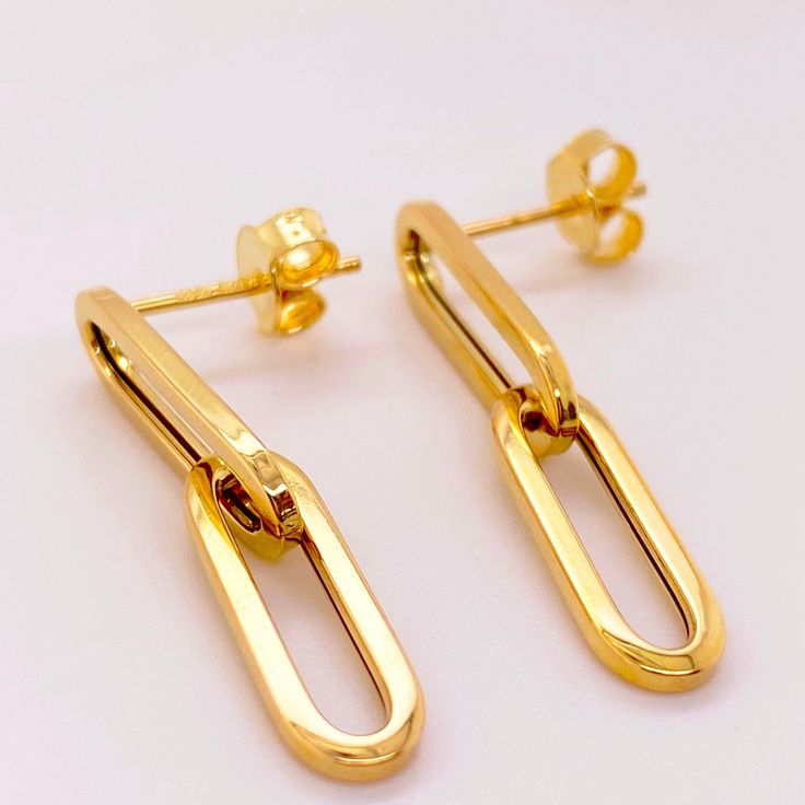 14K Yellow Gold1.25 inches long 5.75mm wide Earring weigh 1.9 grams Everyday Yellow Gold Oval Link Earrings, 14k Gold Oval Link Earrings For Everyday Wear, Everyday 14k Gold Oval Link Earrings, 14k Gold Oblong Earrings As Gift, 14k Gold Oblong Earrings For Gift, Minimalist 14k Gold Oval Link Earrings, Yellow Gold Oblong Earrings For Everyday, Yellow Gold Oblong Earrings For Gift, Oblong Yellow Gold Earrings For Gift