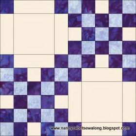 a blue and white checkerboard pattern is shown