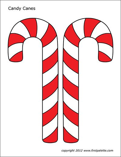 two candy canes are shown in red and white