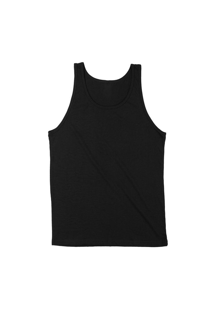 Mens Tank T-Shirt Black - Perfect TShirt Co Black Tank T-shirt For Gym, Black Crew Neck Tank Top For Gym, Sporty Cotton Racerback Muscle Tee, Cotton Athleisure Muscle Tee With Racerback, Black Crew Neck Tank Top For Workout, Black Moisture-wicking Crew Neck Tank Top, Cotton Stretch Tank Top For Streetwear, Stretch Cotton Moisture-wicking Tank Top, Stretch Cotton Tank Top With Moisture-wicking