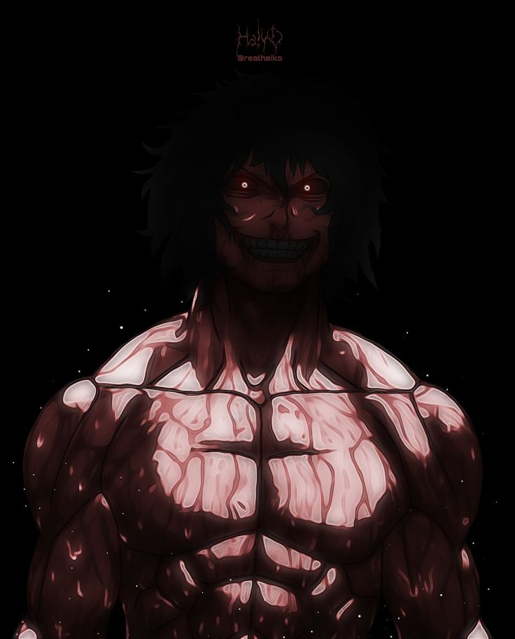 an animated image of a man's torso with blood all over his body and chest