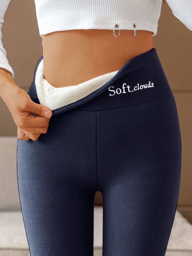 Fleece Pants Women, Mid Waist Pants, Thermal Pants, Lined Leggings, Basic Leggings, Fleece Leggings, Solid Leggings, Autumn Fashion Casual, Casual Sporty