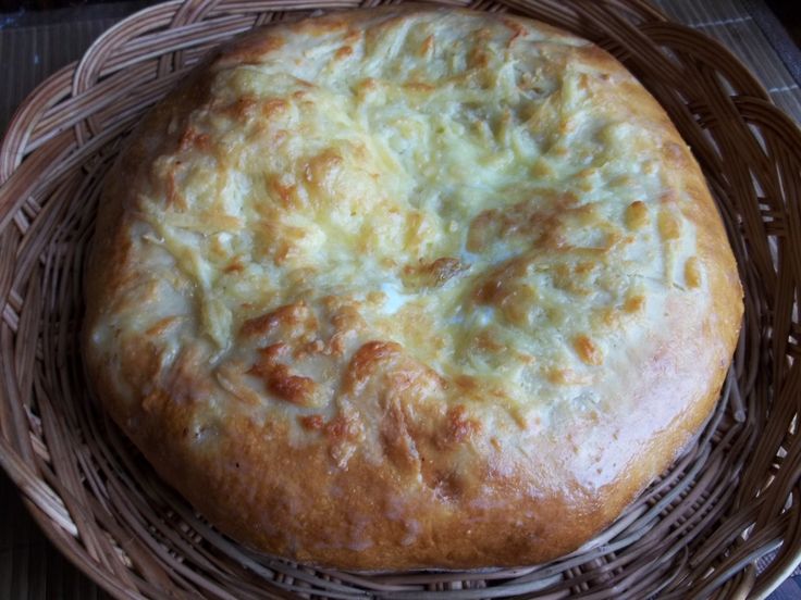 a baked bread in a wicker basket