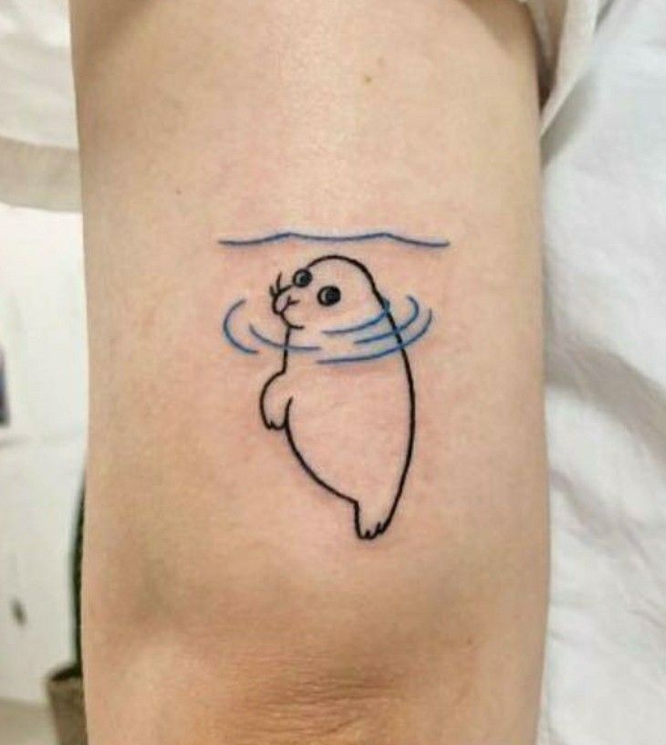 Cute Arm Tattoo, Seal Tattoo, Matching Friend Tattoos, Funny Tattoo, Fire Tattoo, Mini Tattoo, Creative Design Ideas, Gaming Tattoo, Cute Small Tattoos