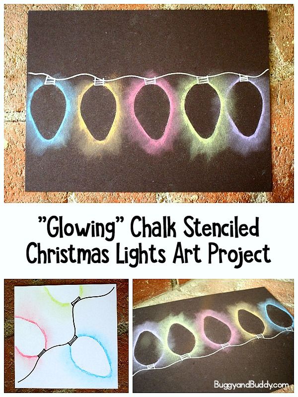 chalk art project for christmas lights