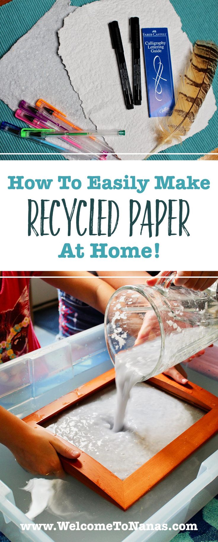 an image of how to easily make recycled paper at home