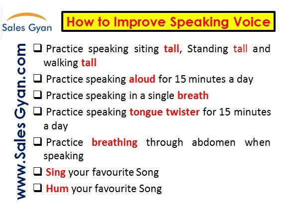 a poster with the words how to improve speaking voice