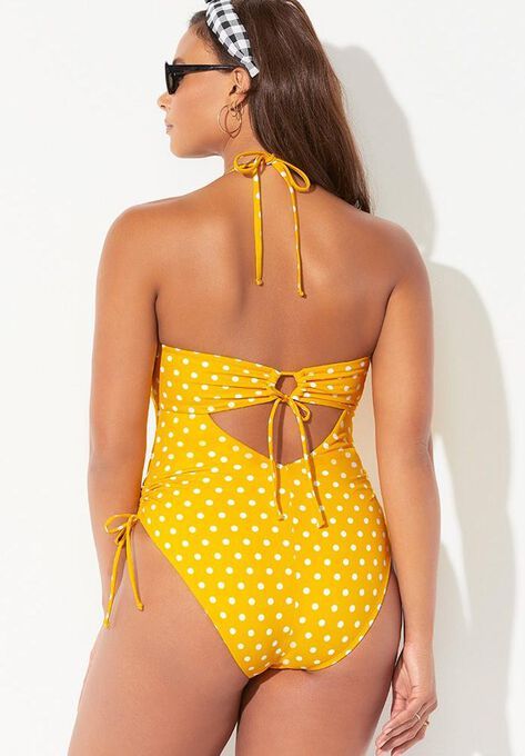 Legacy Underwire One Piece Swimsuit | Swimsuits For All Fitted Underwire Tankini With Tie Back, Fitted Yellow Swimwear With Tie Back, Fitted Strapless Swimwear With Tie Back, Fitted Yellow Tie-back Swimwear, Swimsuit Yellow, Underwire One Piece, Swimsuit Inspo, Plus Size One Piece, Plunging One Piece Swimsuit