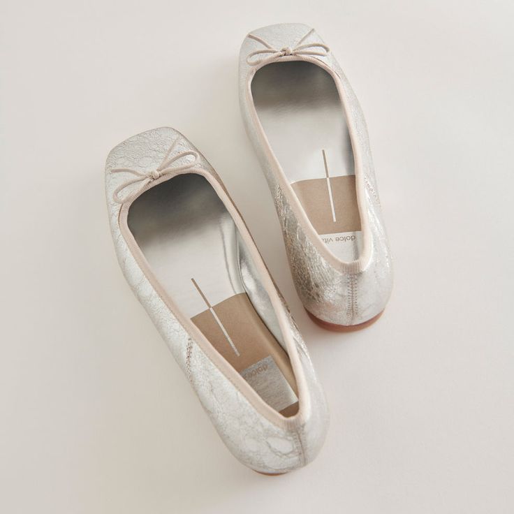 ANISA Ballet Flats Silver Distressed Leather | Designer Ballet Flats – Dolce Vita Elegant Low Heel Ballet Flats For Galas, Elegant Closed Toe Ballet Flats For Fall, Elegant Almond Toe Ballet Flats For Fall, Chic Leather Ballet Flats For Wedding, Elegant Leather Ballet Flats For Wedding, Feminine Ballet Flats With Bow For Formal Occasions, Feminine Formal Ballet Flats With Bow, Formal Feminine Ballet Flats With Bow, Feminine Almond Toe Ballet Flats For Formal Wear